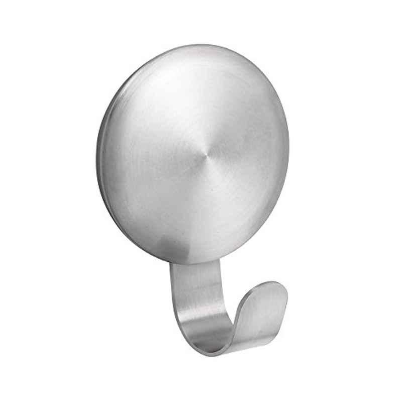 iDesign Affixx 82150 Stainless Steel Brushed Peel & Stick Self-Adhesive Storage Hook, Size: Large