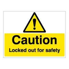 SUNSIGNS 100x75mm Vinyl & ACP Sheet Caution Locked Out for Safety Signage, SN0166VNLM3HPIFAA