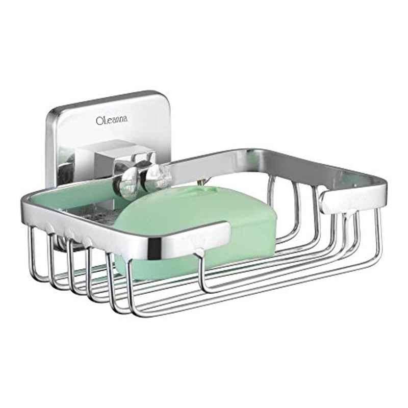 Oleanna BSSE-03 Square Brass Silver Wall Mounted Soap Dish Holder