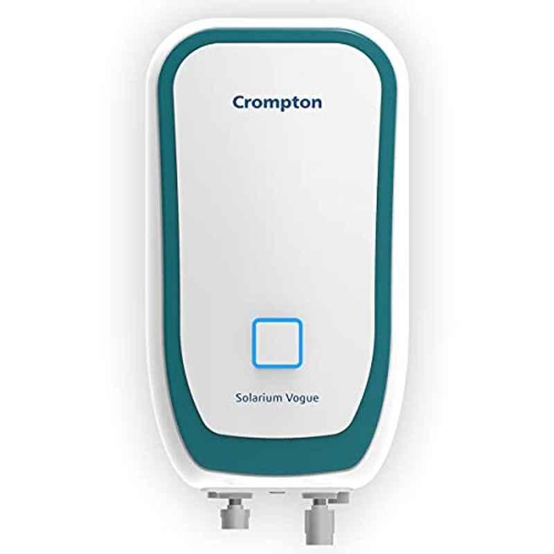 Crompton Solarium Vogue 3L Plastic White & Turquoise Blue Instant Water Heater, AIWH-3LSOLVOG3KW5Y