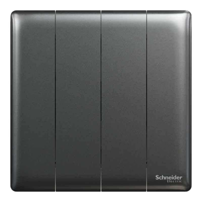 Schneider Electric Unica X 16A 250V 2 Way 4 Gangs Dark Grey Switch, NUX34_2_DG