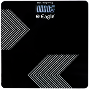 Eagle 180kg Black Digital Body Weight Machine with 4mm Thick Tempered Glass, 4 Strain Gauge Sensors & Auto Switch Function, EEP-1200A