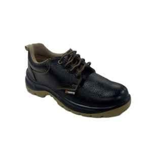 Tungsten Safety 9000 Desert PU Sole Barton Leather Black & Tan Steel Toe Safety Shoes, Size: 10