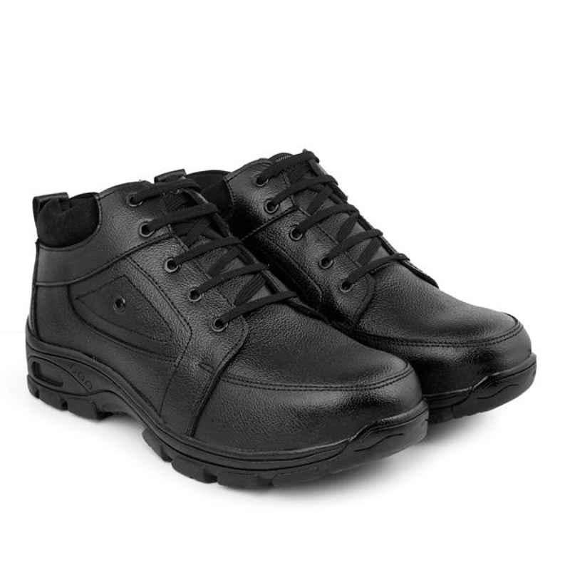 Red Can SGE1172BK Genuine Leather Steel Toe Black Corporate Casual Safety Shoe, Size: 8