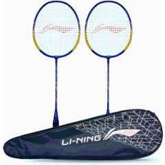 Li-Ning XP-70-IV 93g Black & Gold Strung Badminton Racquet with 1 Full Cover (Pack of 2)