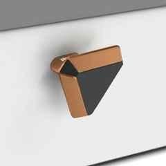 Plantex Knobs for Drawer/Drawer Knobs/Triangle Knob for Cabinets/Drawer Handle/Pull-Push Knob for Kitchen/Bedroom Drawers SH-431, Rose Gold & Grey