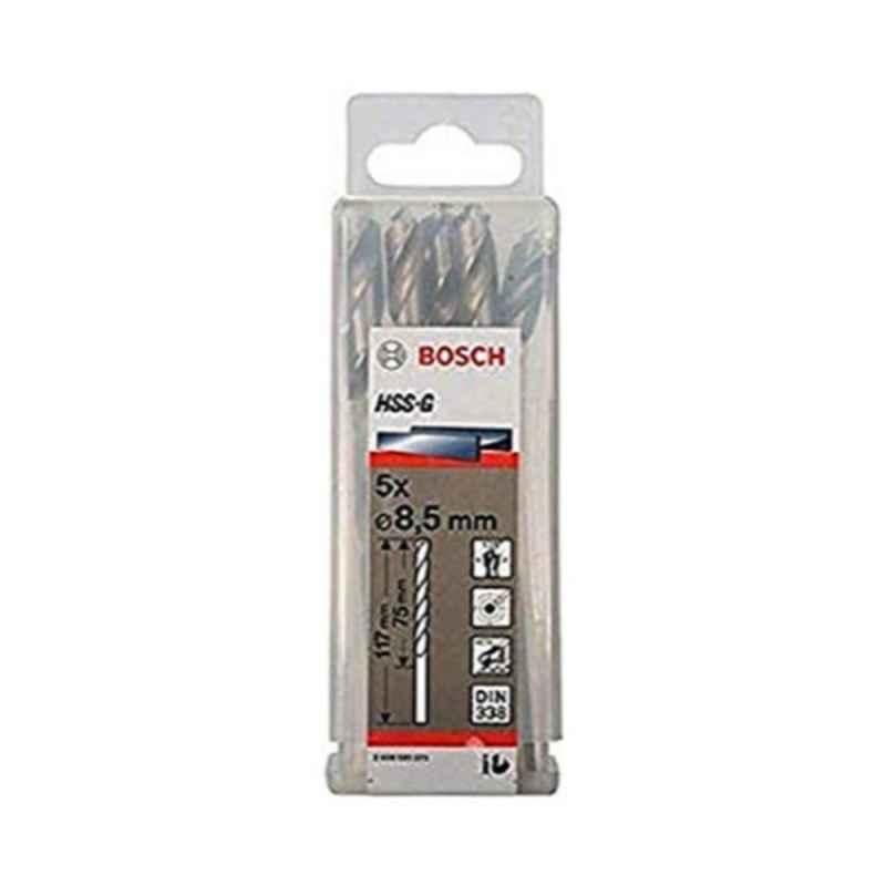 Bosch 2608595073 5Pcs 8.5mm Metal Silver Drill Bit Set