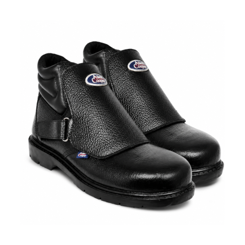 Allen Cooper AC-2017 Steel Toe Leather Black Work Safety Shoes, Size: 8