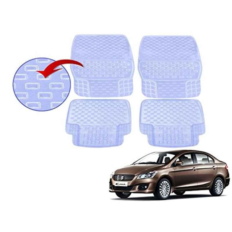 Kozdiko 93043 4 Pcs Rubber & PVC Clear Car Floor Mat Set for Maruti Suzuki Ciaz
