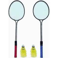 STYRKR 2 Pcs Alloy Steel Multicolour Badminton Racket Pack of 2 Pcs with 6 Pcs Plastic Shuttles Badminton Kit