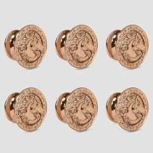 Plantex Horse Face Knobs for Drawer/Kitchen Cabinet Knobs/Pulls Handles for Wardrobe Kitchen (Pack of 6) Rose Gold