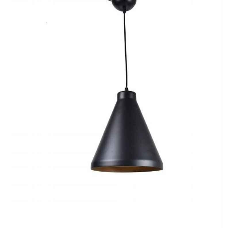 Tucasa Iron Conical Shaped Metal Pendent Light with Black-Gold Shade, HG-14