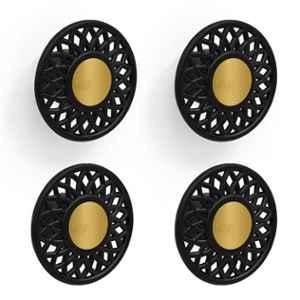 Plantex Zinc Black Round Drawer Knob for Cabinet, DTK-213 (Pack of 4)