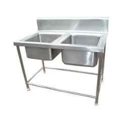 KitchenCraft Food Grade Stainless Steel 304 Rectangular Double Bowl Sink with Cross Bracing for Commercial Restaurant