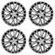 Prigan Phantom 4 Pcs 14 inch Silver & Black Press Fitting Wheel Cover Set for Ford Figo 2015