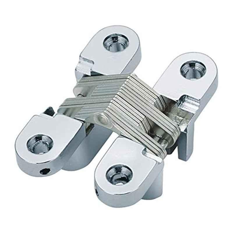 Robustline Concealed Invisible Door Hinges (Cross Hinges) Zinc Alloy Chrome Plated Finish 40mm