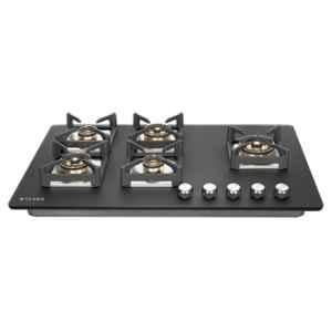 Faber Bella HT905 5 Burners Auto Ignition Toughned Glass Built in Hob, 106.0710.003