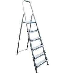 Robustline 6 Steps 350lbs Aluminium White Multi Purpose Ladder