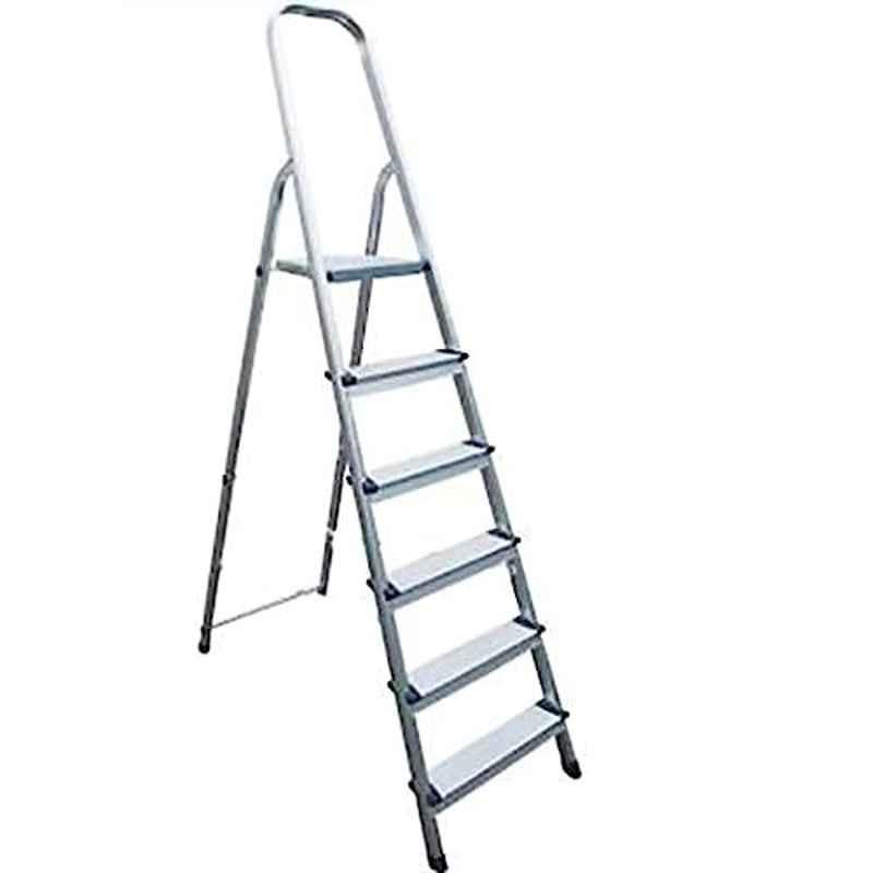 Robustline 6 Steps 350lbs Aluminium White Multi Purpose Ladder