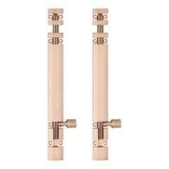 Atom 8 inch Aluminium Rose Gold Finish Heavy Duty Joint-Less Tower Bolt, TB002-RG-08 inch-102 (Pack of 2)