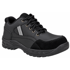Ozarro Leather Steel Toe Black Safety Shoes, S4424, Size: 9