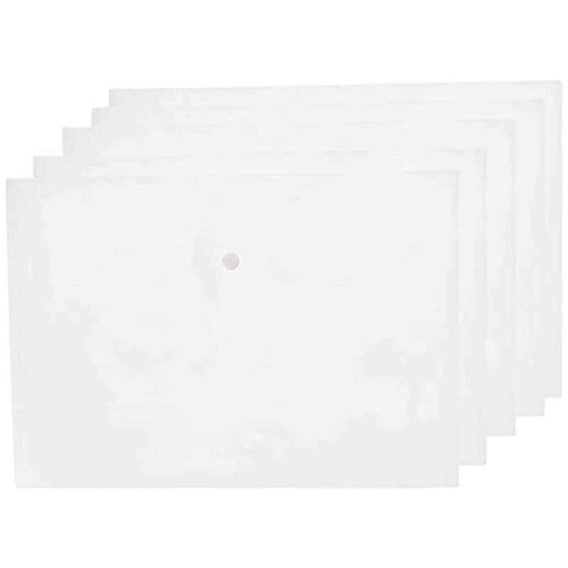 5 Pcs A4 Plastic White File Folder Set, BGYP12