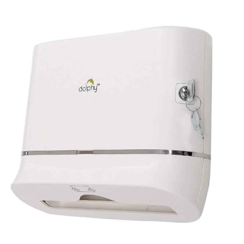 Dolphy ABS White Multifold Mini Hand Towel Paper Dispenser, DPDR0001