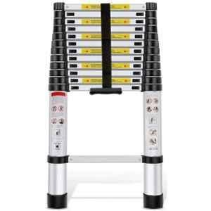 Pro Step 15 Step 20.5ft Aluminium Silver Foldable Telescopic Ladder with 2 Years Warranty, PSTL62-08
