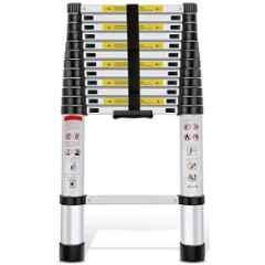 Pro Step 15 Step 20.5ft Aluminium Silver Foldable Telescopic Ladder with 2 Years Warranty, PSTL62-08