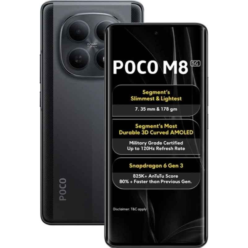 POCO M8 6.77 inch 5520mAh 6GB RAM/128GB Storage Carbon Black Smartphone