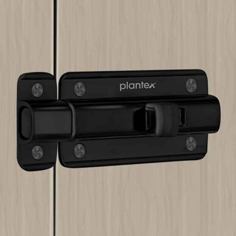 Plantex Premium Heavy Duty Door Stopper/Door Lock Latch for Home and Office Doors/Baby Latch (Pack of 8) Z-Black