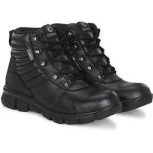 Ozarro Genuine Leather Steel Toe Black Safety Shoes, S4453, Size: 9