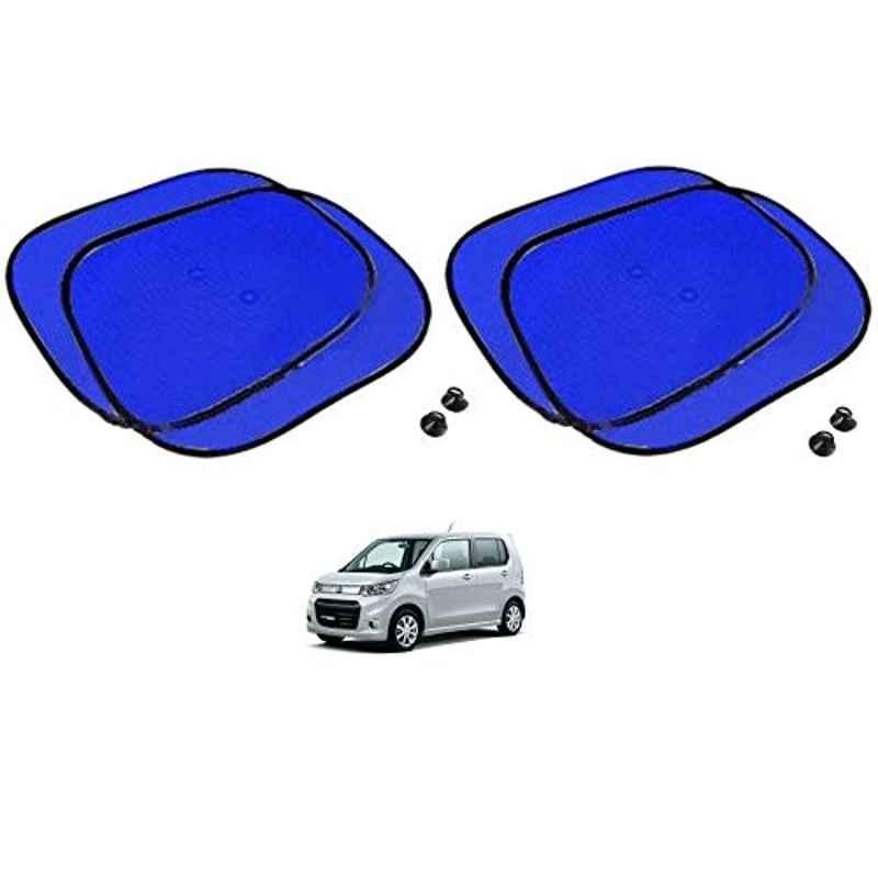 Kozdiko 4 Pcs Blue Chipkoo Car Window Sunshade Curtain Set for Maruti Suzuki WagonR Stingray, koz_82897
