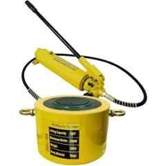 Nutronics 100 Ton 50mm Stroke Yellow Hydraulic Cylinder Jack with Hand Pump, RSC-10050700A