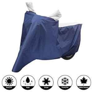 AllExtreme Xl-7015 Universal Full Bike Body Cover Water Resistant Dustproof Rustproof Two Wheeler Body Cover For Indoor Outdoor Protection (Navy Blue & White, X-Large)