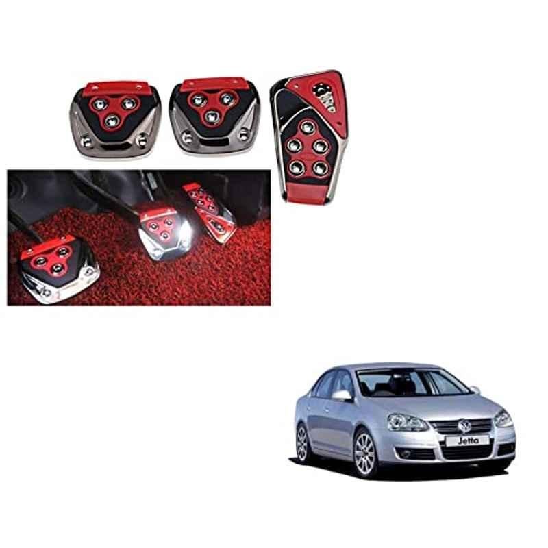 Kozdiko 3 Pcs Red Non-Slip Manual Car Pedals Cover Set for Volkswagen Old Jetta 2008-2015
