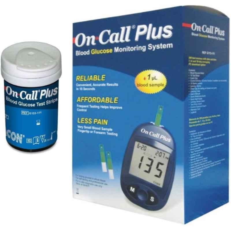 On Call Plus Glucometer 50 Strips With Blood Glucose Meter Box