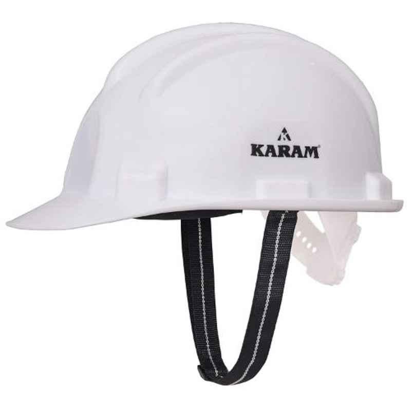 Karam White Plastic Cradle Nape Type Safety Helmet, PN-501 (Pack of 2)