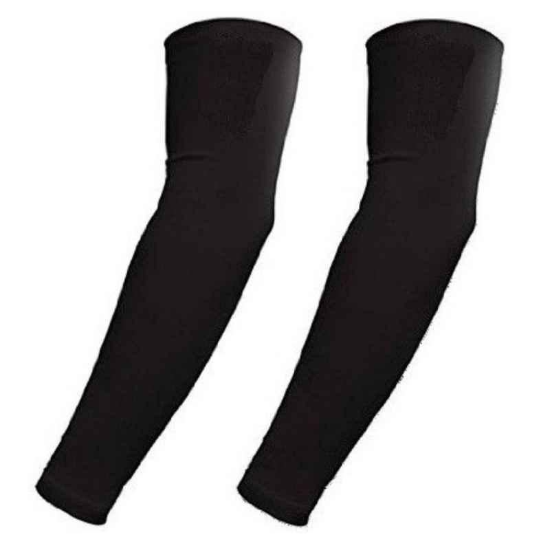 HMS Nylon Wet & Dry Sunlight Protection Black Free Size Arm Sleeves (Pack of 2)