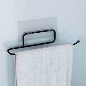 Plantex Self Adhesive Napkin Holder for wash Basin Hand Towel Holder/Towel Hanger for Bathroom Accessories Black
