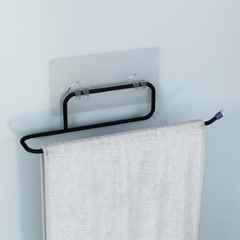 Plantex Self Adhesive Napkin Holder for wash Basin Hand Towel Holder/Towel Hanger for Bathroom Accessories Black