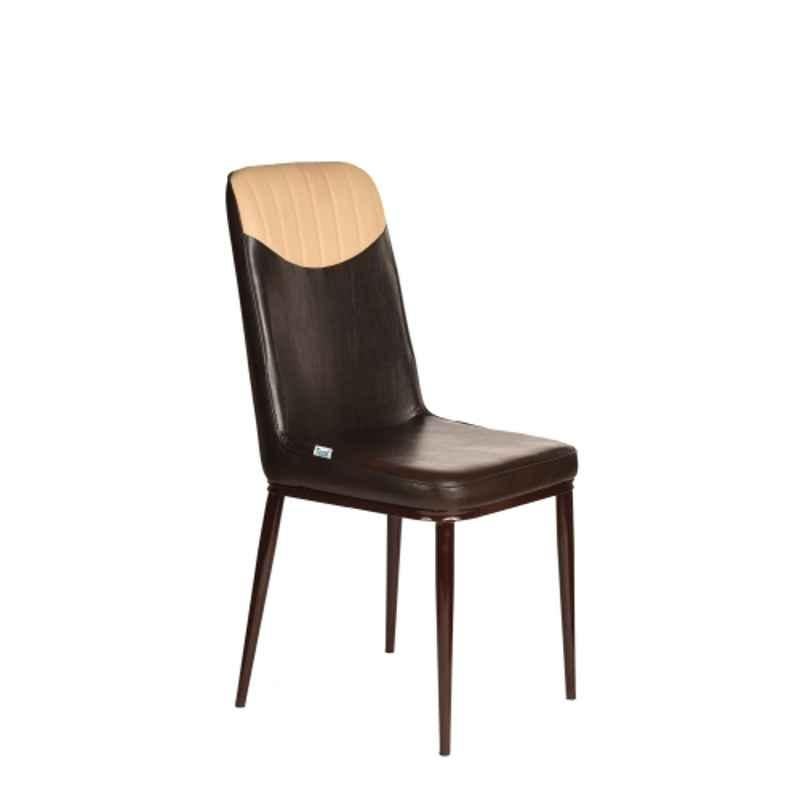Teal Orbit Faux Leather Brown & Beige Dining Chair, 19002045
