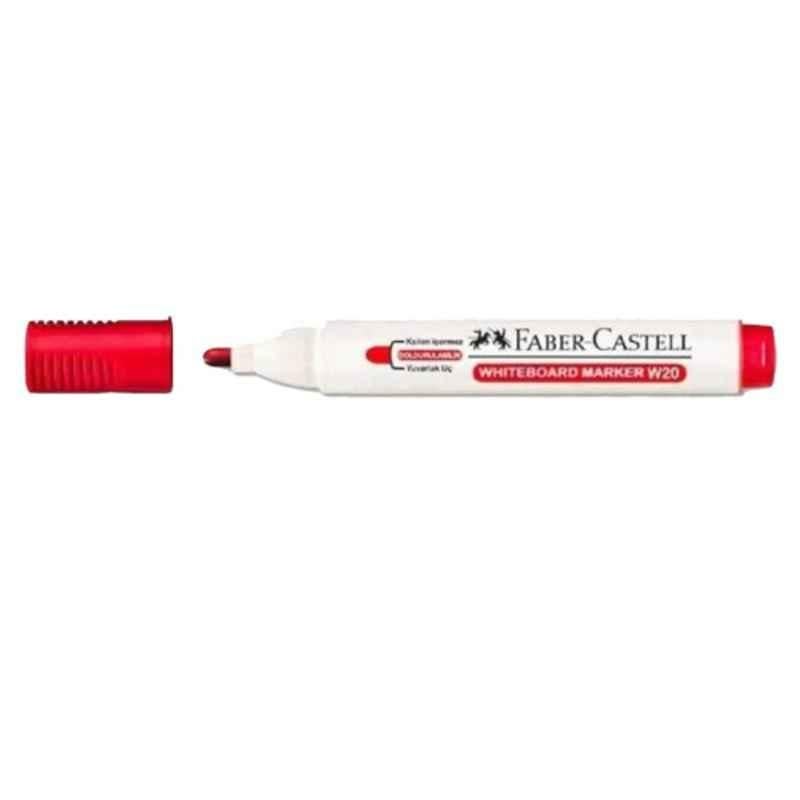 Faber Castell W20 Bullet Tip Whiteboard Marker, Red