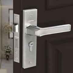 Plantex Heavy-Duty Door Lock/Main Door Lock Handle Set/Mortise Lock with 3 Keys, Brass Lock Body & Cylinder Steel Satin & Chrome