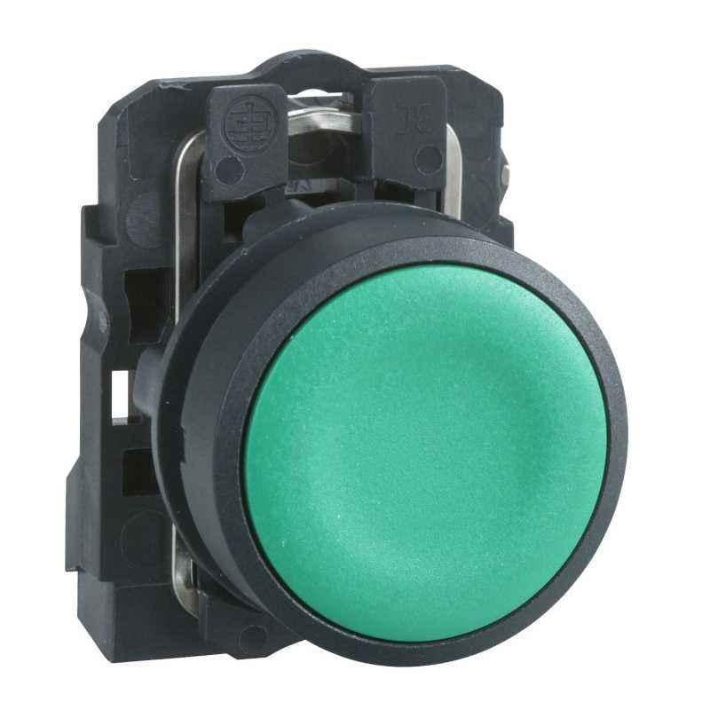 Schneider Electric XB5 NO Contact Type Flush Spring Return Green Push Button, XB5AA31N