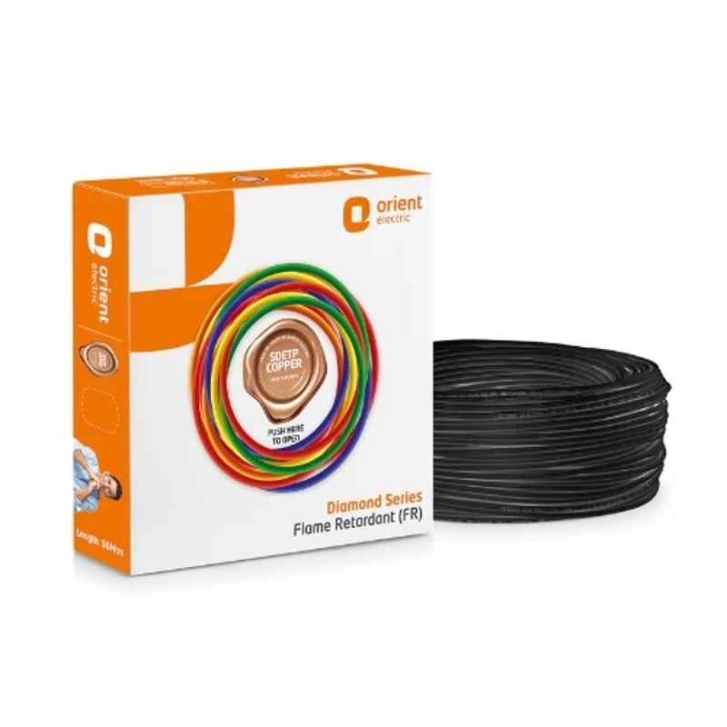 Orient Diamond 10 Sqmm Black PVC Insulated Copper Conductor Flame Retardant Wire, 711FRC5ZB1000D, Size: 90 m