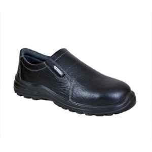 Coffer Safety Leather Black Steel Toe Men's Safety Shoes, 1091, Size: 5