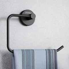 Plantex Stainless Steel Towel Ring for Wash Basin/Towel Hanger for Wash Basin/Napkin Holder for Bathroom/Towel Hanger/Bathroom Accessories Black Half Square