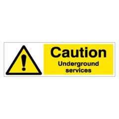SUNSIGNS 300x100mm Vinyl & Acrylic Sandwich Caution Underground Services Signage, SN0182VNLM1HPIDAG