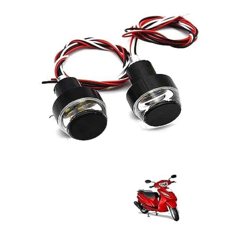 Kozdiko 2 Pcs Dual Colour Motorcycle LED Indicator Turn Signal Handle Bar Light Set for TVS Wego